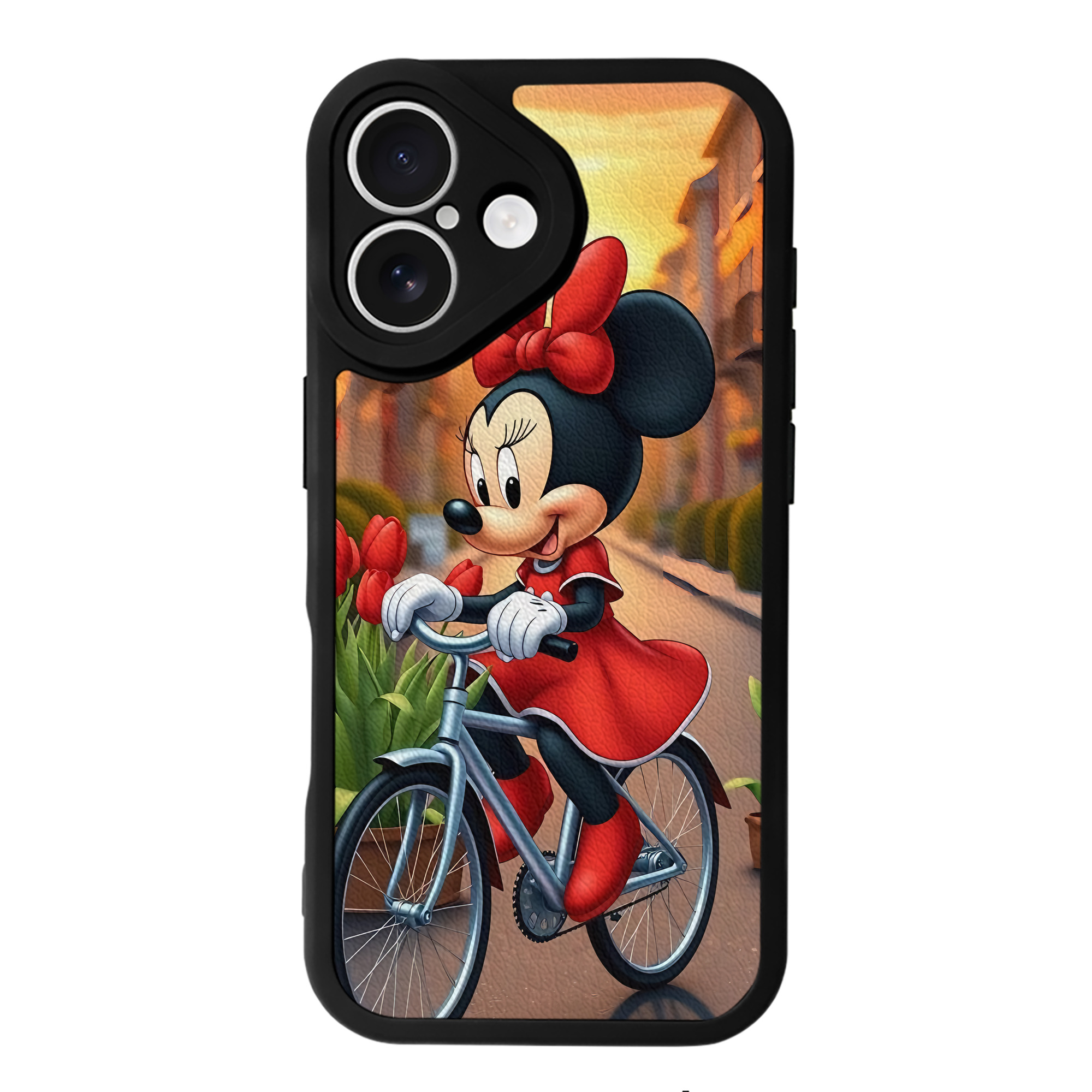 （画像用） ミッキーマウス Mickey Mouse 【iPhone 16シリーズ対応】シリコンスマホケース（レザー調） 材質：シリコン